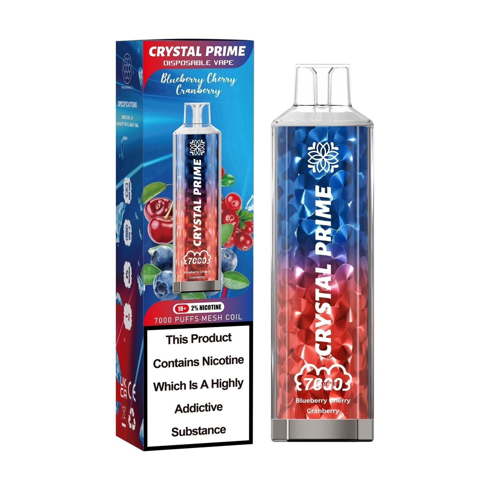 Crystal Prime 7000 Puffs Disposable Vape | Box of 10 Crystal Prime 7000 Puffs Disposable Vape | Box of 10