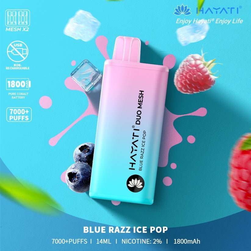 Hayati Duo Mesh 7000 Puffs Disposable Vape | Box of 10 Hayati Duo Mesh 7000 Puffs Disposable Vape | Box of 10