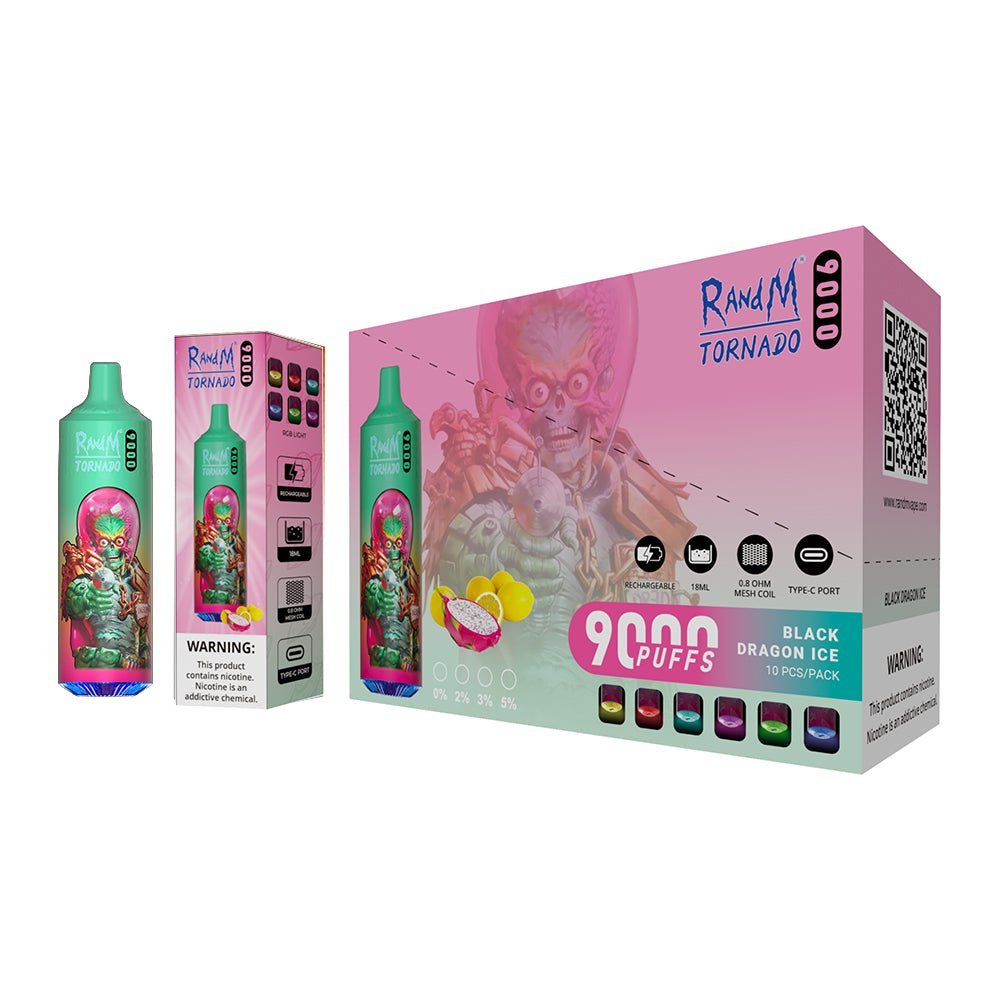 RandM Tornado 9000 Puffs Disposable Vape Pod | Box of 10 RandM Tornado 9000 Puffs Disposable Vape Pod | Box of 10